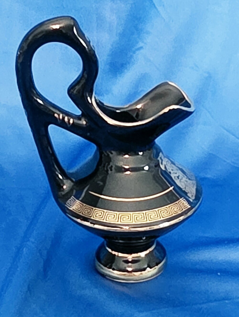 Fakiolas Vase Greek Amphora Hand-Painted with 24K Gold Accents Circa 70s